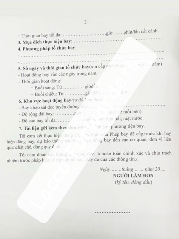 Mẫu đơn xin giấy phép nhập khẩu tàu bay không người lái và các phương tiện bay siêu nhẹ 