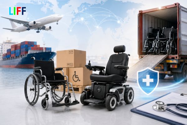 Nhập khẩu xe lăn điện – xe lăn tay về Việt Nam nhanh chóng, đúng chính sách, tối ưu chi phí